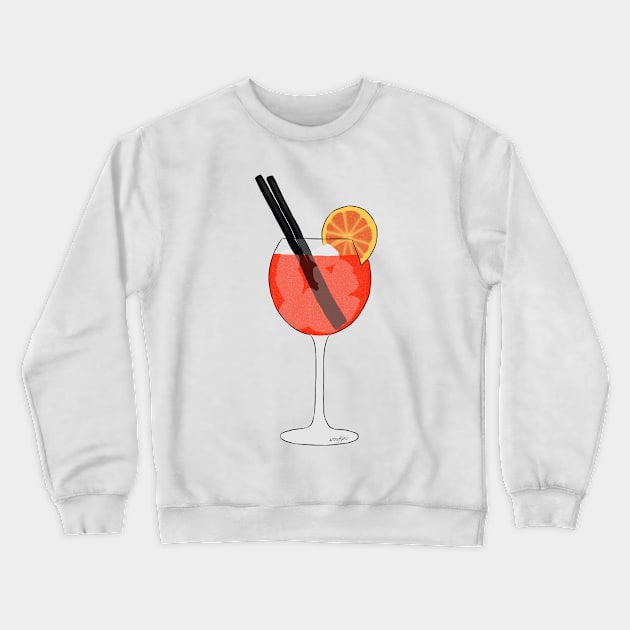 Aperol Spritz Cocktail Summer Drink Crewneck Sweatshirt by ArtRaft Pro